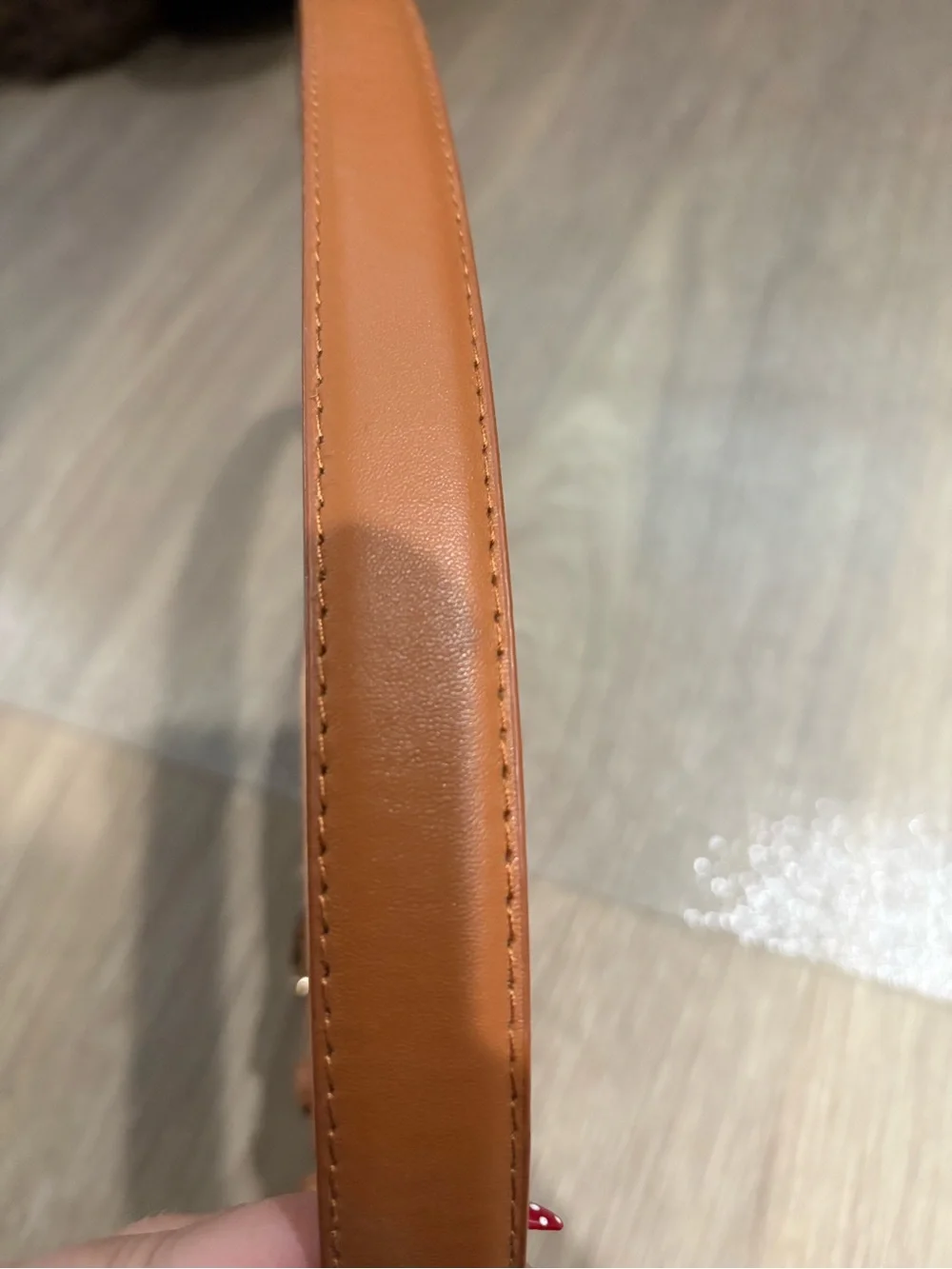 Classic Tan Leather Belt with Gold Buckle